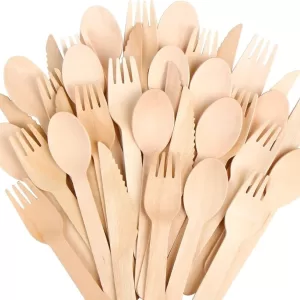 Paper Cutlery Set – Eco-Friendly Disposable Tableware Includes Paper Fork, Knife, and Spoon – Biodegradable, Compostable for Party, Picnic, Takeout, Catering, Wedding, and Daily Use