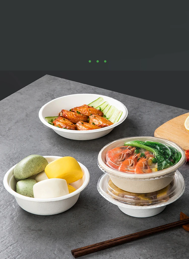 50/100PCS 350ml/500ml Disposable Sugarcane Pulp Plates – Eco-Friendly, Unbleached, Compostable Party Plates for Birthday, Camping, Picnic, Events – Round & Square Options 4