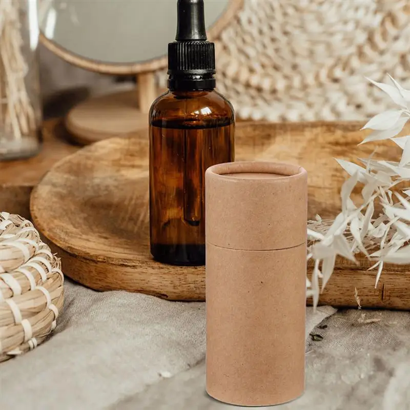 Kraft Paper Cylinder Tubes with Lids – Round Storage Jars for Tea, Coffee, Spices, Candy, Crafts – Small, Eco-Friendly Gift Boxes Perfect for Home, Shop, Travel, Packaging, or Party Use