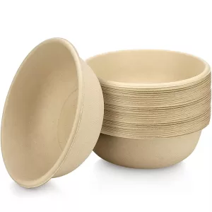 10/20/50PCS 100% Compostable Sugarcane Fiber Paper Bowls – Biodegradable Disposable Bowls for Dessert, Salad, Ice Cream, Oatmeal – Ideal for Holiday, Family Party, Picnic, and Event Use