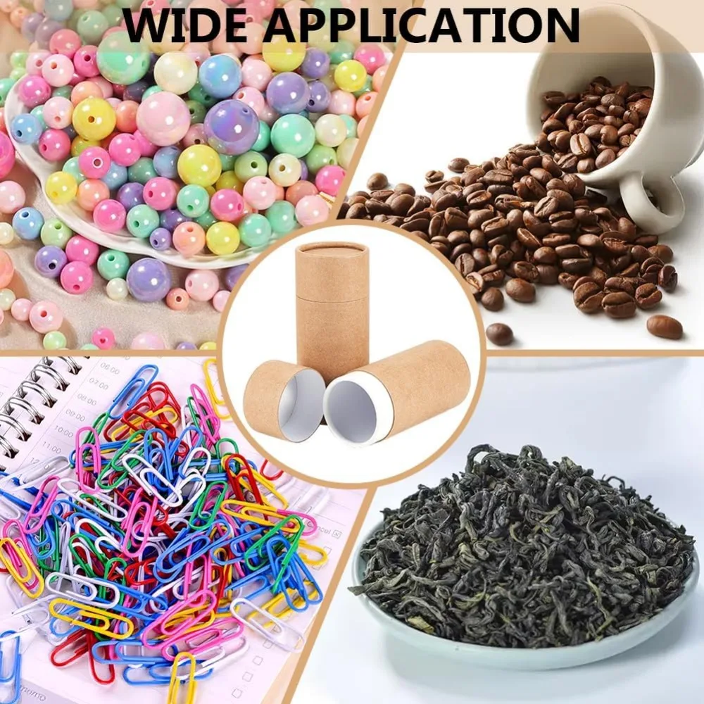 Round Kraft Paperboard Tubes – Eco-Friendly Paper Containers for Pencils, Tea, Coffee, Cosmetics, Crafts, and Gifts – Durable, Recyclable, and Perfect for Packaging or Storage Use