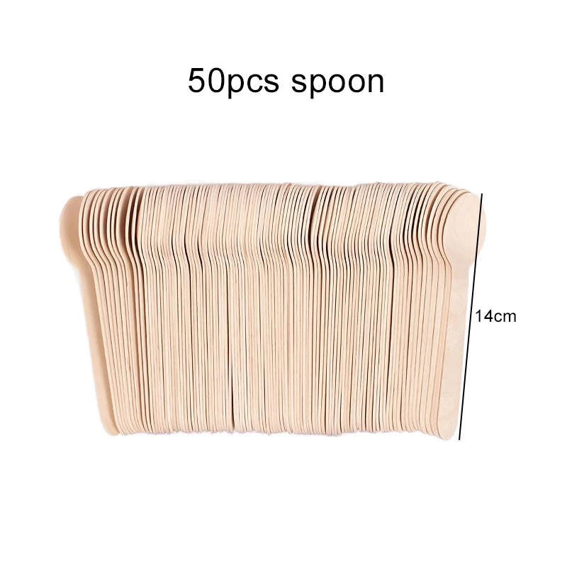 14cm Wooden Spoon and Fork Set – Premium Disposable Tableware for Wedding, Party, Picnic, Cake Tasting, Catering, Dessert, Baby Shower, Event Supplies, Eco-Friendly Biodegradable Utensils - 图片 9