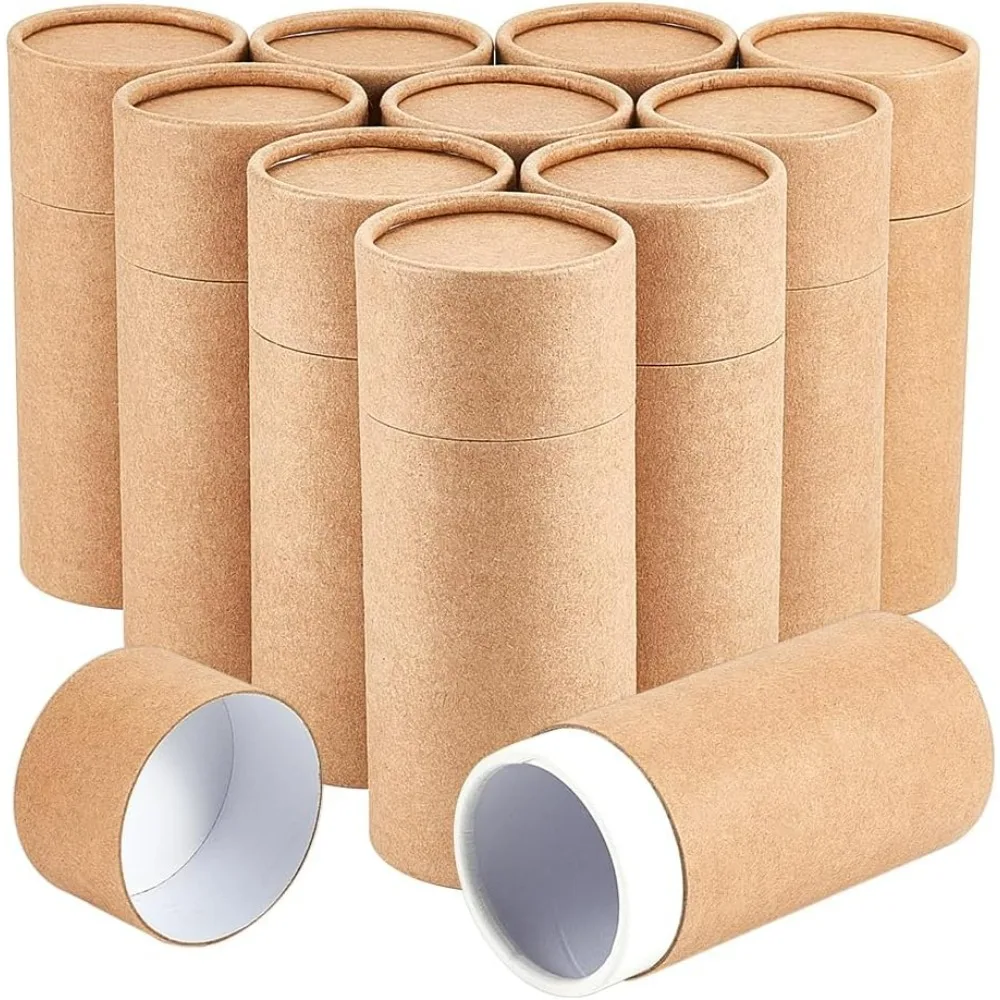 Round Kraft Paperboard Tubes – Eco-Friendly Paper Containers for Pencils, Tea, Coffee, Cosmetics, Crafts, and Gifts – Durable, Recyclable, and Perfect for Packaging or Storage Use