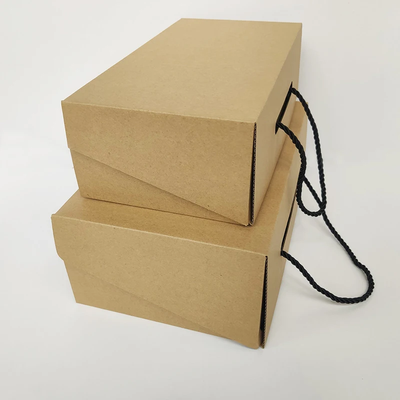 Cardboard Shoe Boxes with Handle – 3-Layer Corrugated Carton Gift Boxes for Packaging, Shipping, or Mailing – Durable and Recyclable Design Ideal for Retail, Business
