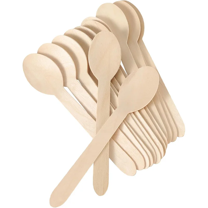 14cm Wooden Spoon and Fork Set – Premium Disposable Tableware for Wedding, Party, Picnic, Cake Tasting, Catering, Dessert, Baby Shower, Event Supplies, Eco-Friendly Biodegradable Utensils 2