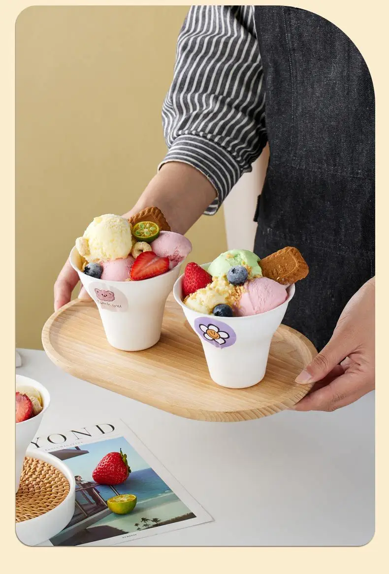 10/20/30PCS Disposable Small Paper Cups – Custom Logo Ice Cream & Tasting Cups, Ideal for Summer Dessert, Coffee, Sampling, Party, Events, Bakery, Internet Celebrity Shop & Café Use 6