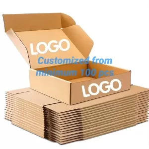 Custom Logo Corrugated Mailer Boxes – Durable Cardboard Gift Packaging with Flat Pack Shipping, Ideal for Bulk Wholesale Orders, E-Commerce, Retail, and Branding.