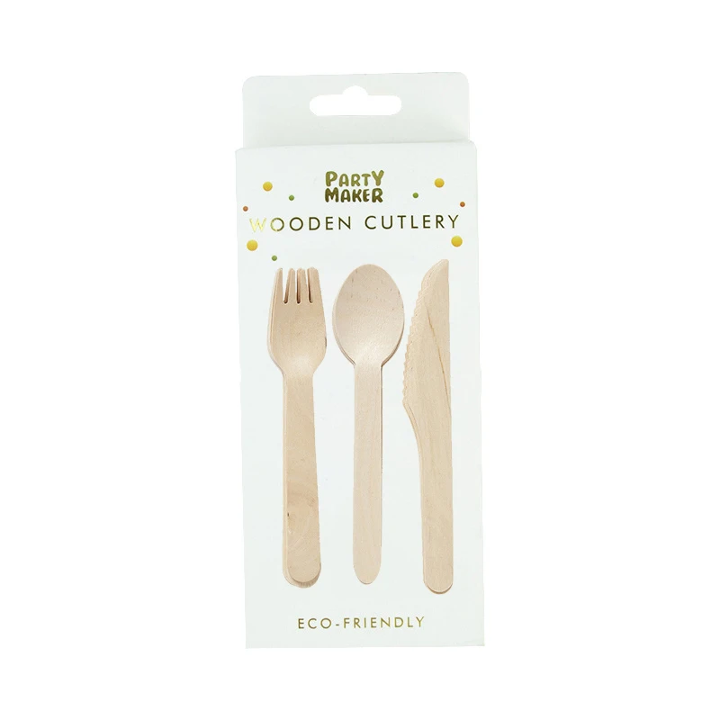 12/18PCS Disposable Wooden Cutlery Set – Includes Knife, Fork, and Spoon – Eco-Friendly Biodegradable Tableware for Birthday Party, Picnic, Camping, Wedding, Catering, and Everyday Use 5