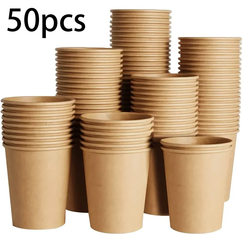 8oz Kraft Paper Cups – Disposable Hot/Cold Drinking Cups for Coffee, Water, Juice, Tea – Unbleached Eco-Friendly Paper Cups for Party, Picnic, Travel, Office, Events, and Daily Use 8oz Kraft Paper Cups – Disposable Hot/Cold Drinking Cups for Coffee, Water, Juice, Tea – Unbleached Eco-Friendly Paper Cups for Party, Picnic, Travel, Office, Events, and Daily Use