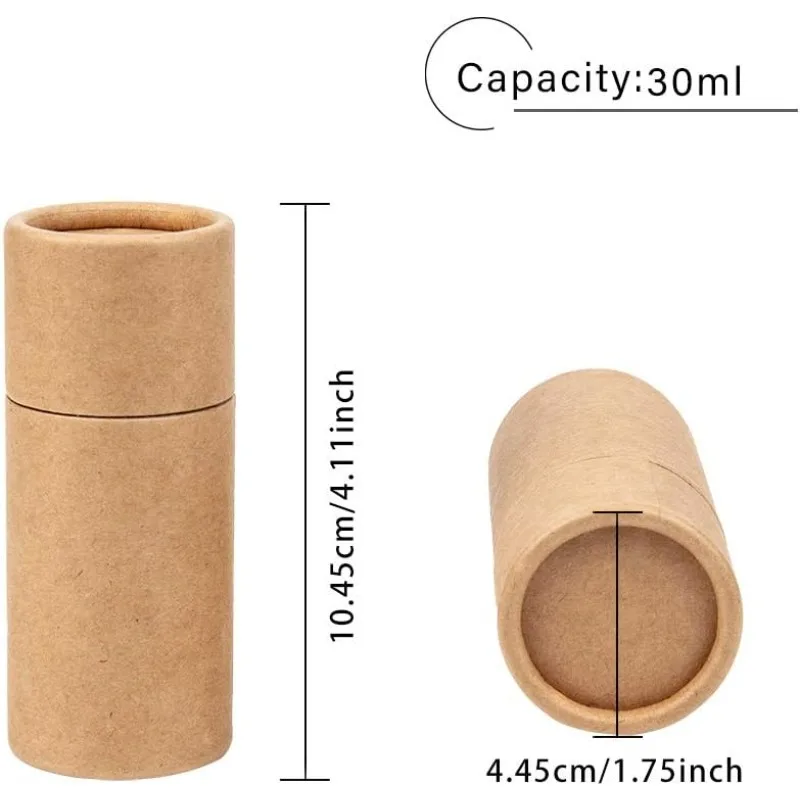 BurlyWood Kraft Paperboard Tubes – Round Cardboard Containers for Lipstick, Pencils, Tea, Coffee, and More – Durable, Eco-Friendly Packaging Boxes Perfect for Cosmetics, Crafts, and Gifts