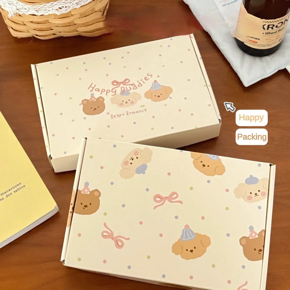 Milk Yellow Corrugated Box – Cute Cartoon Design, Reusable Thickened Square Packaging Box, Ideal for Gift Packaging, Retail, and E-Commerce – Durable, Eco-Friendly, and Attractive Packaging Solution