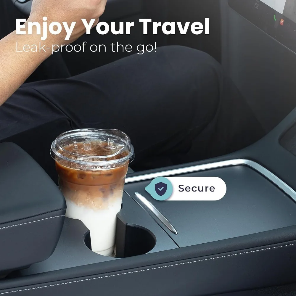 16oz – 50 Sets of Clear Plastic Cups with Lids – Disposable Cold Drink Cups for Coffee, Juice, Iced Tea, Smoothies, and Takeout – Durable, Leak-Resistant, Ready for Direct Consumption