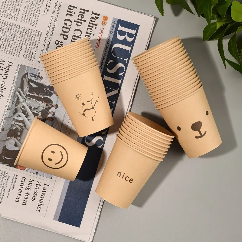 50PCS/Pack 250ml Disposable Coffee Cups – Thickened Paper Cups for Takeout, Milk Tea, Hot Drinks, Water, and More – Durable, Leak-Resistant Drinking Paper Cups for Daily Use - 图片 4