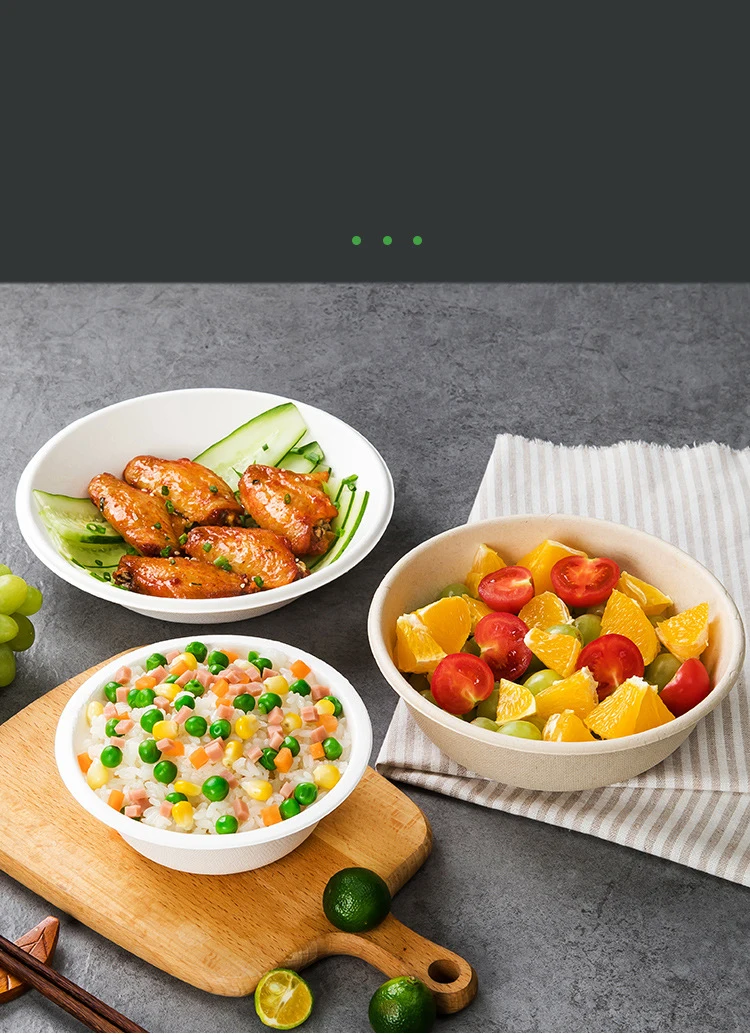 50/100PCS 350ml/500ml Disposable Sugarcane Pulp Plates – Eco-Friendly, Unbleached, Compostable Party Plates for Birthday, Camping, Picnic, Events – Round & Square Options 2