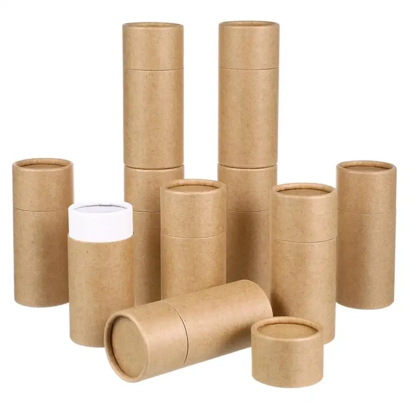 Kraft Paper Cylinder Tubes with Lids – Round Storage Jars for Tea, Coffee, Spices, Candy, Crafts – Small, Eco-Friendly Gift Boxes Perfect for Home, Shop, Travel, Packaging, or Party Use