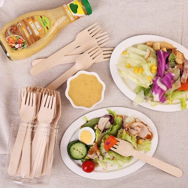 14cm Wooden Spoon and Fork Set – Premium Disposable Tableware for Wedding, Party, Picnic, Cake Tasting, Catering, Dessert, Baby Shower, Event Supplies, Eco-Friendly Biodegradable Utensils 4
