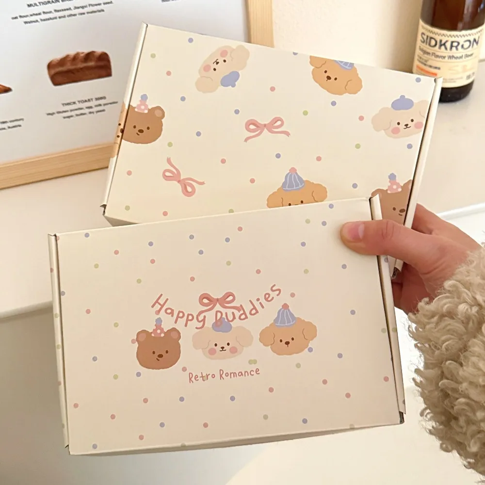 Milk Yellow Corrugated Box – Cute Cartoon Design, Reusable Thickened Square Packaging Box, Ideal for Gift Packaging, Retail, and E-Commerce – Durable, Eco-Friendly, and Attractive Packaging Solution