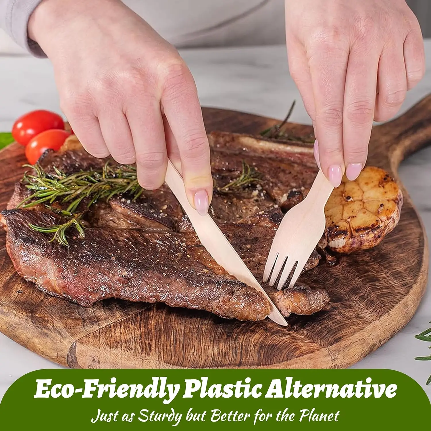 Disposable Wooden Tableware Set – Includes 50 Forks, 50 Spoons, 50 Teaspoons, 50 Knives – Eco-Friendly Biodegradable Garden Utensils for Party, Picnic, Wedding, BBQ, Camping, or Events Use - 图片 5