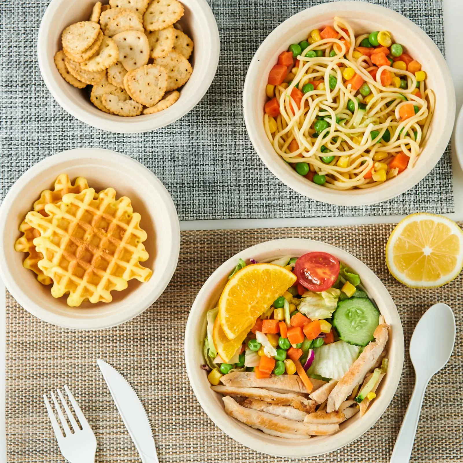 10/20/50PCS 100% Compostable Sugarcane Fiber Paper Bowls – Biodegradable Disposable Bowls for Dessert, Salad, Ice Cream, Oatmeal – Ideal for Holiday, Family Party, Picnic, and Event Use 10/20/50PCS 100% Compostable Sugarcane Fiber Paper Bowls – Biodegradable Disposable Bowls for Dessert, Salad, Ice Cream, Oatmeal – Ideal for Holiday, Family Party, Picnic, and Event Use