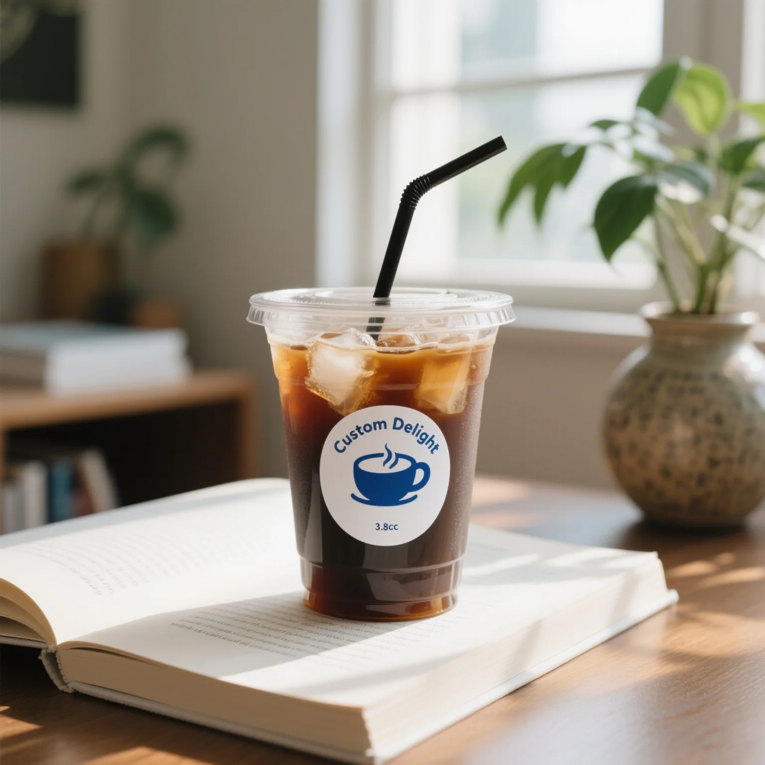 120PCS (10 Sheets) Custom Waterproof Vinyl Stickers – Personalized Coffee Cup Logo Labels – Durable Beverage Stickers for Business Branding, Gifts, Packaging, Event Decor, and DIY Supplies - 图片 2