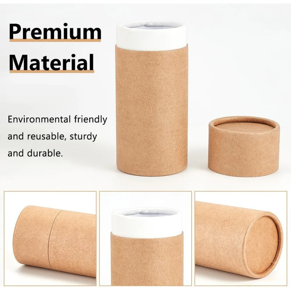 Round Kraft Paperboard Tubes – Eco-Friendly Paper Containers for Pencils, Tea, Coffee, Cosmetics, Crafts, and Gifts – Durable, Recyclable, and Perfect for Packaging or Storage Use - 图片 4
