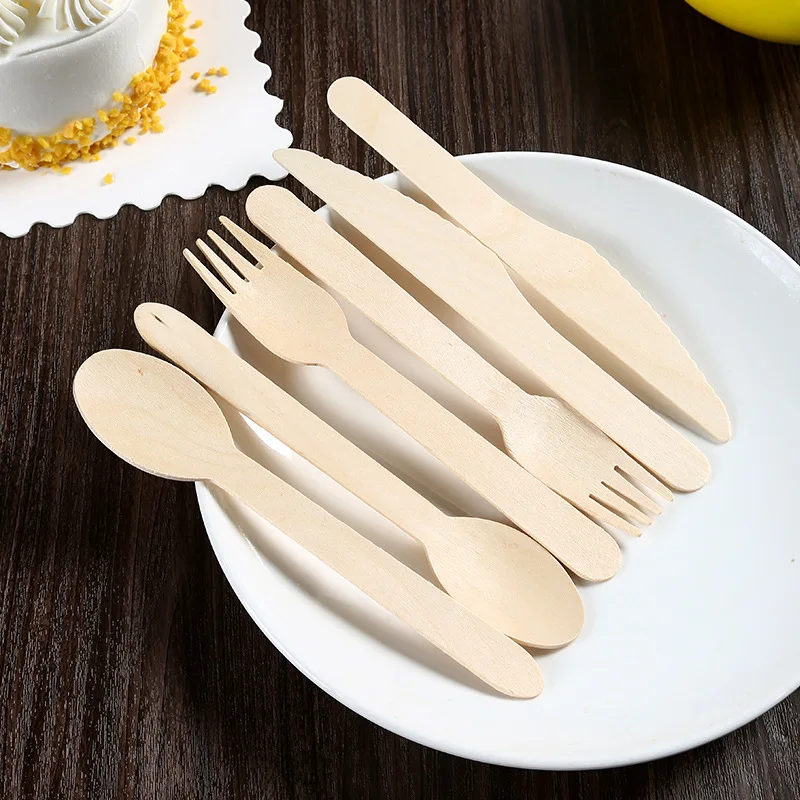 Disposable Wooden Cutlery Set – Includes Forks, Spoons, and Knives – Eco-Friendly Biodegradable Tableware for Parties, Camping, Banquets, Weddings, Picnics, Catering, and Outdoor Events 1