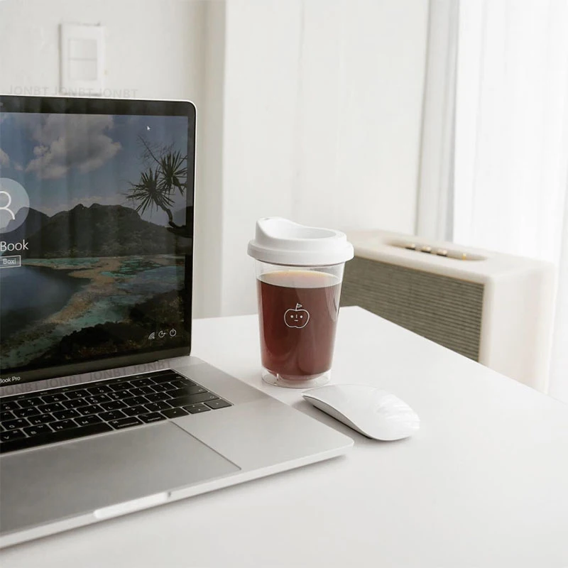 355/473ML Clear Plastic Water Bottle with Straw & Tea Strainer – Transparent Coffee Cup for Office, Milk, Matcha, Juice, Travel, Car Use – Simple Reusable Drink Tumbler for Hot & Cold Beverages