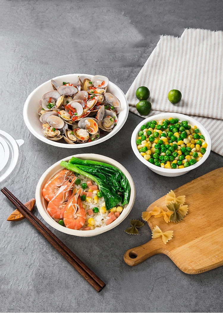 50/100PCS 350ml/500ml Disposable Sugarcane Pulp Plates – Eco-Friendly, Unbleached, Compostable Party Plates for Birthday, Camping, Picnic, Events – Round & Square Options