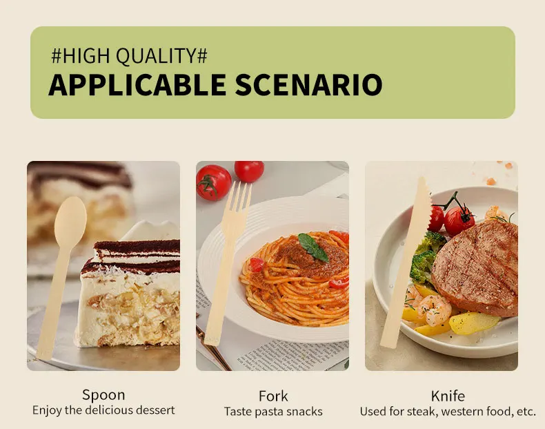50/100PCS Natural Disposable Bamboo Tableware Set – Eco-Friendly Biodegradable Forks, Spoons, Knives – Sustainable Utensils for Party, Wedding, Picnic, Camping, Catering, and Daily Use 8