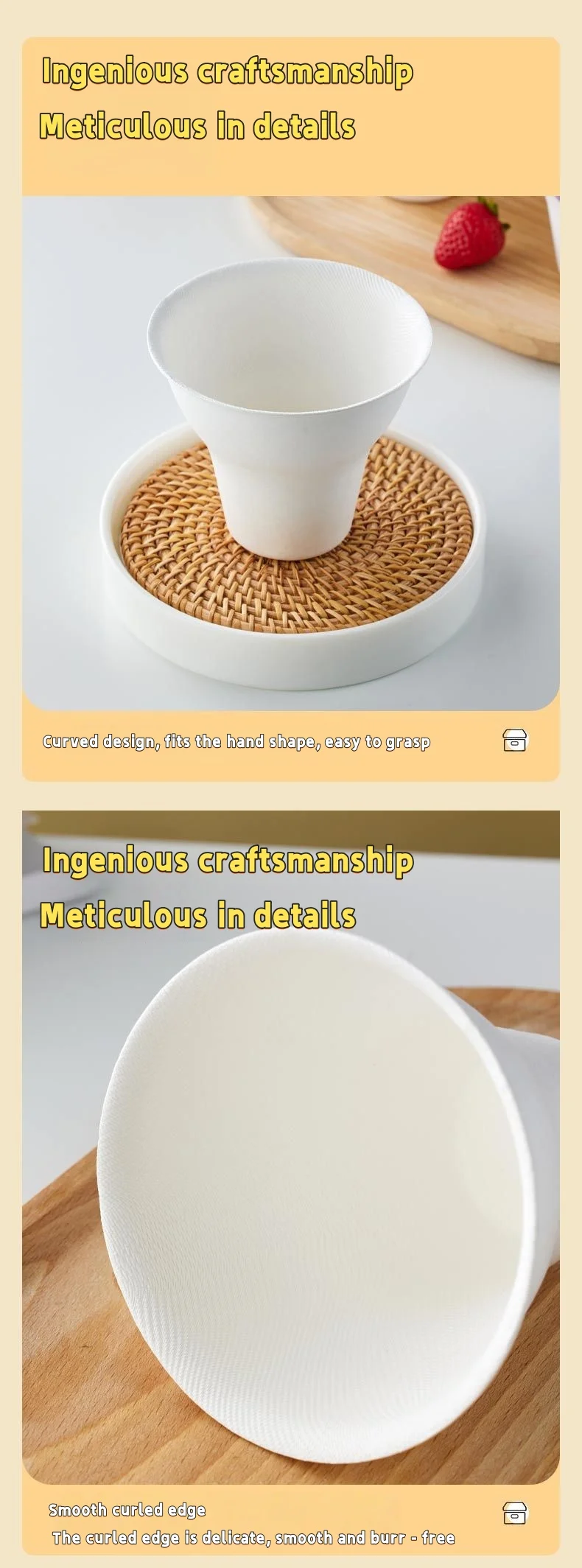 10/20/30PCS Disposable Small Paper Cups – Custom Logo Ice Cream & Tasting Cups, Ideal for Summer Dessert, Coffee, Sampling, Party, Events, Bakery, Internet Celebrity Shop & Café Use 4