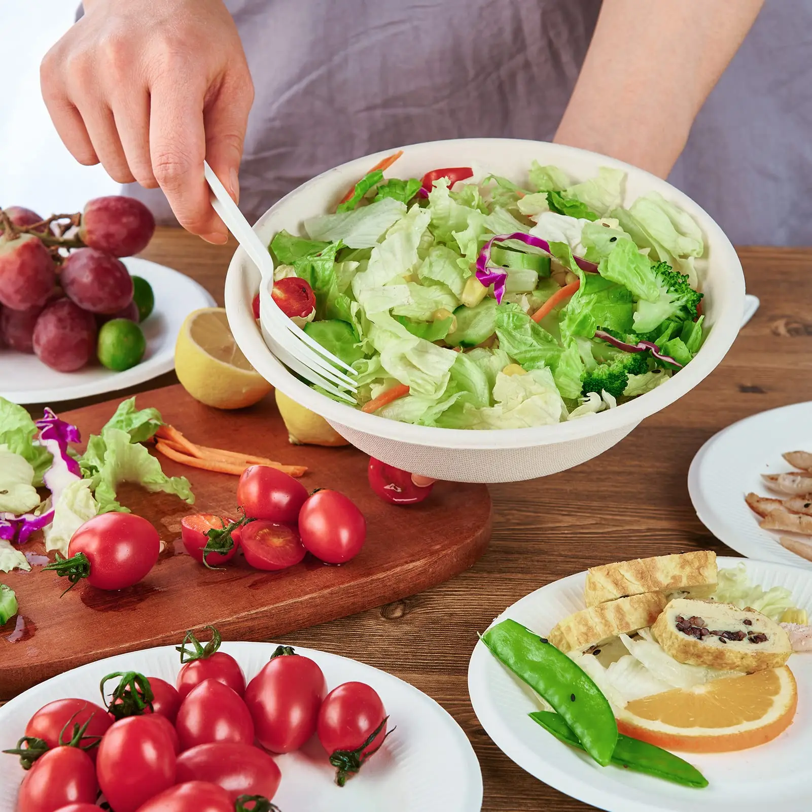 10/20/50PCS 100% Compostable Sugarcane Fiber Paper Bowls – Biodegradable Disposable Bowls for Dessert, Salad, Ice Cream, Oatmeal – Ideal for Holiday, Family Party, Picnic, and Event Use 10/20/50PCS 100% Compostable Sugarcane Fiber Paper Bowls – Biodegradable Disposable Bowls for Dessert, Salad, Ice Cream, Oatmeal – Ideal for Holiday, Family Party, Picnic, and Event Use