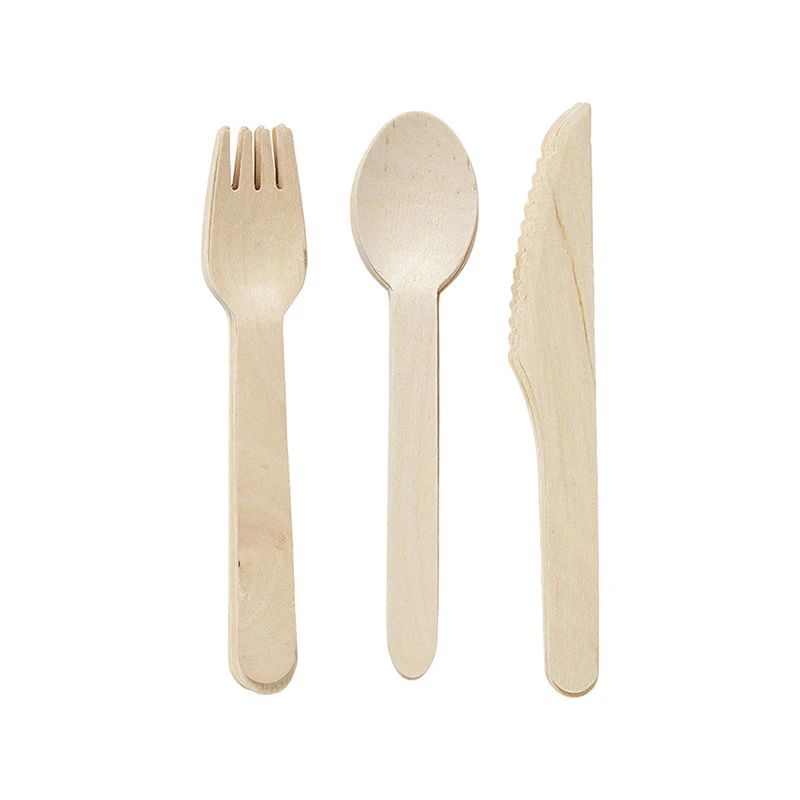 12/18PCS Disposable Wooden Cutlery Set – Includes Knife, Fork, and Spoon – Eco-Friendly Biodegradable Tableware for Birthday Party, Picnic, Camping, Wedding, Catering, and Everyday Use 2