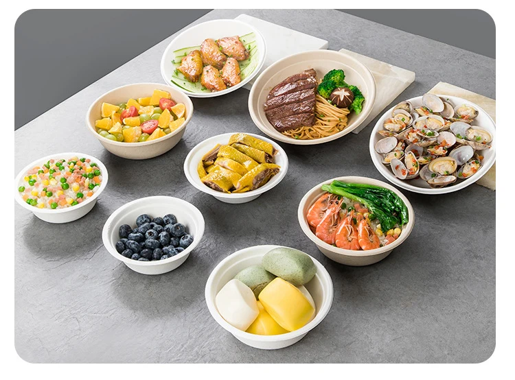 50/100PCS 350ml/500ml Disposable Sugarcane Pulp Plates – Eco-Friendly, Unbleached, Compostable Party Plates for Birthday, Camping, Picnic, Events – Round & Square Options 1