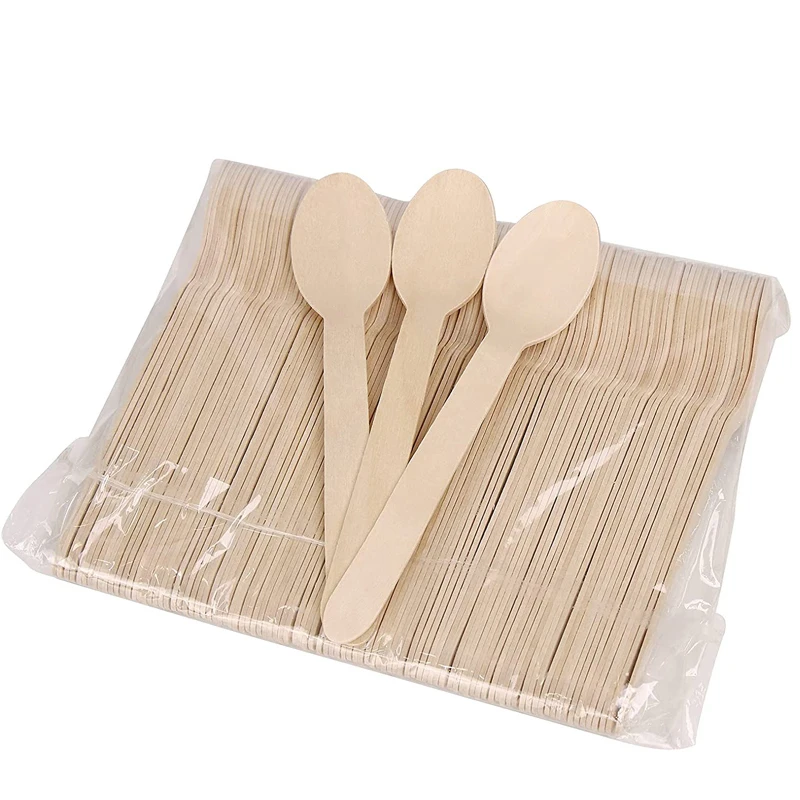 50/100PCS Natural Disposable Bamboo Tableware Set – Eco-Friendly Biodegradable Forks, Spoons, Knives – Sustainable Utensils for Party, Wedding, Picnic, Camping, Catering, and Daily Use