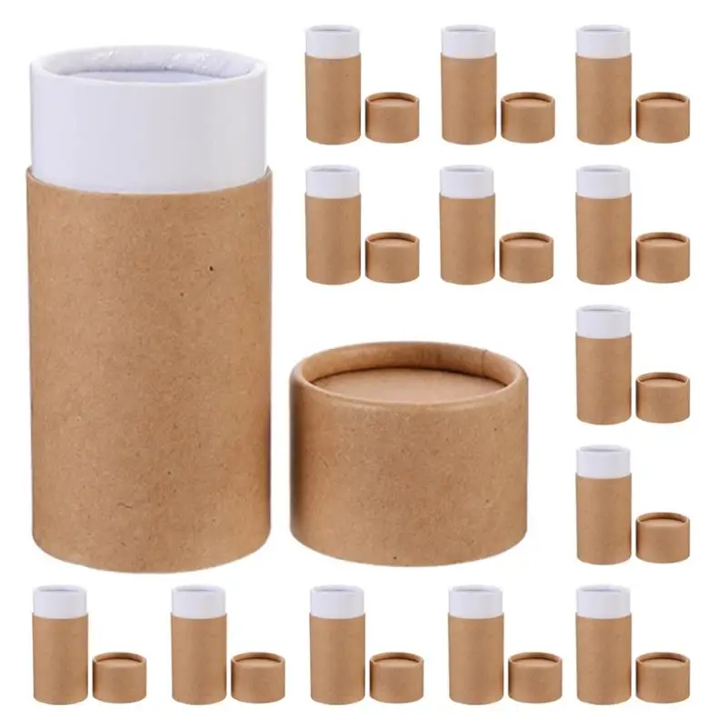 Kraft Paper Cylinder Tubes with Lids – Round Storage Jars for Tea, Coffee, Spices, Candy, Crafts – Small, Eco-Friendly Gift Boxes Perfect for Home, Shop, Travel, Packaging, or Party Use