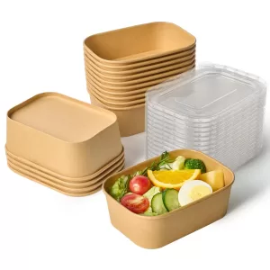 Premium Disposable Paper Plates & Bowls with Lids – Eco-Friendly Multi-Size Set for Hot/Cold Food, Ideal for Party, Takeout, Meal Prep, Camping, Picnic, and Everyday Use