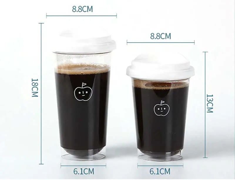 355/473ML Clear Plastic Water Bottle with Straw & Tea Strainer – Transparent Coffee Cup for Office, Milk, Matcha, Juice, Travel, Car Use – Simple Reusable Drink Tumbler for Hot & Cold Beverages