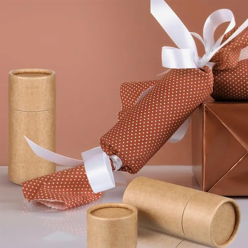 Kraft Paper Cylinder Tubes with Lids – Round Storage Jars for Tea, Coffee, Spices, Candy, Crafts – Small, Eco-Friendly Gift Boxes Perfect for Home, Shop, Travel, Packaging, or Party Use