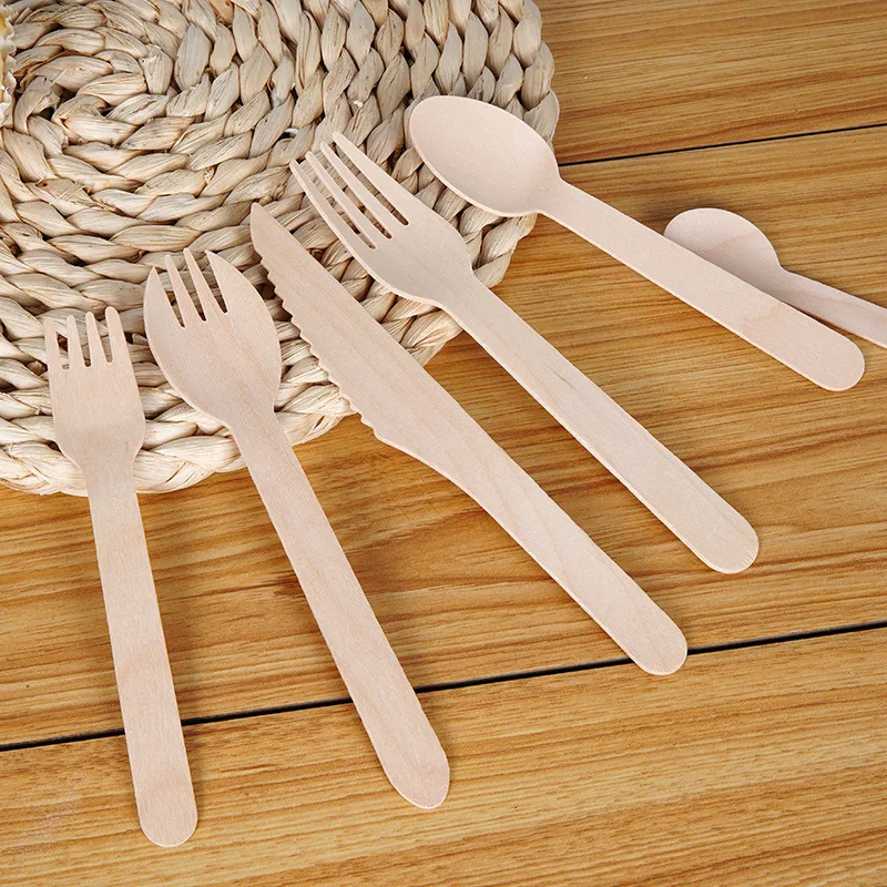 Disposable Wooden Cutlery Set – Includes Forks, Spoons, and Knives – Eco-Friendly Biodegradable Tableware for Parties, Camping, Banquets, Weddings, Picnics, Catering, and Outdoor Events 2