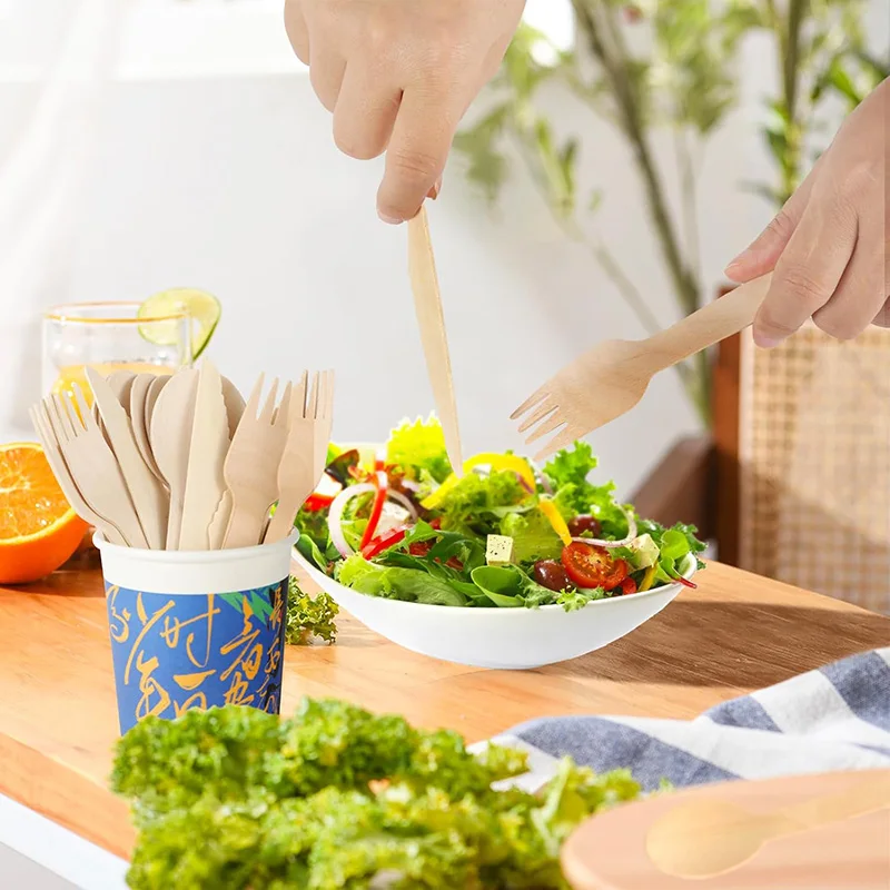 14cm Wooden Spoon and Fork Set – Premium Disposable Tableware for Wedding, Party, Picnic, Cake Tasting, Catering, Dessert, Baby Shower, Event Supplies, Eco-Friendly Biodegradable Utensils - 图片 3