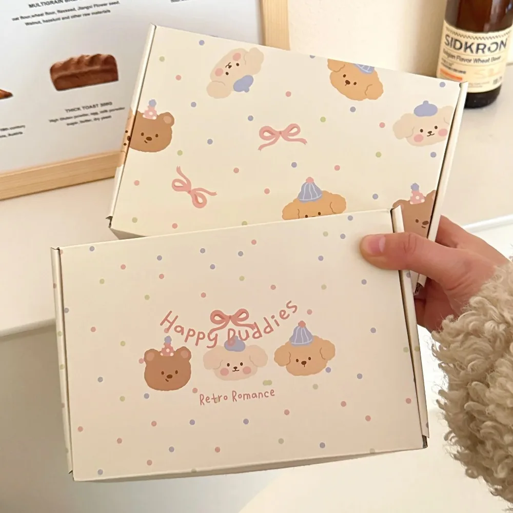 Milk Yellow Corrugated Box – Cute Cartoon Design, Reusable Thickened Square Packaging Box, Ideal for Gift Packaging, Retail, and E-Commerce – Durable, Eco-Friendly, and Attractive Packaging Solution