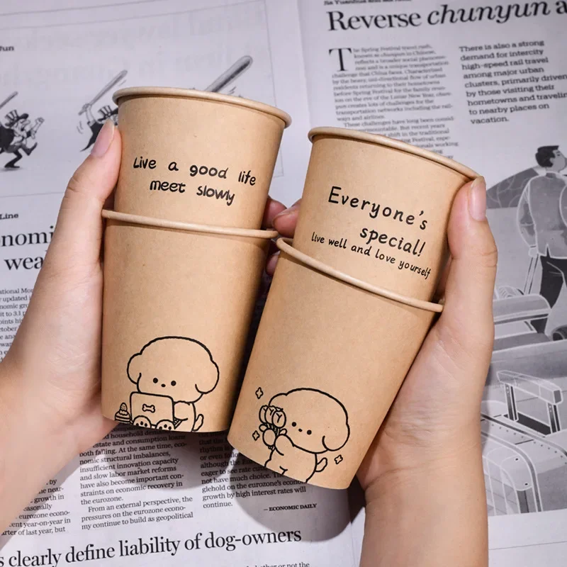 50PCS/Pack 250ml Disposable Coffee Cups – Thickened Paper Cups for Takeout, Milk Tea, Hot Drinks, Water, and More – Durable, Leak-Resistant Drinking Paper Cups for Daily Use - 图片 6