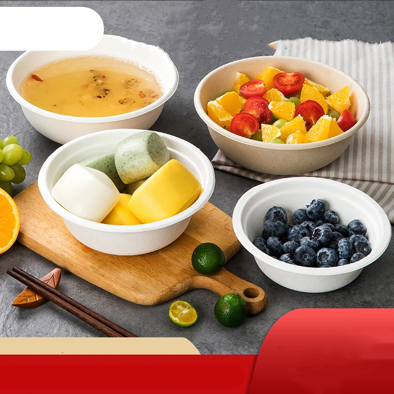 50/100PCS 350ml/500ml Disposable Sugarcane Pulp Plates – Eco-Friendly, Unbleached, Compostable Party Plates for Birthday, Camping, Picnic, Events – Round & Square Options - 图片 2