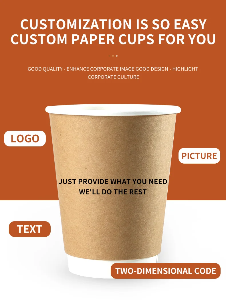 Kraft Paper Coffee Cups with Lids – Double-Layer Insulated Disposable Cups for Hot & Cold Drinks – Leak-Proof, Eco-Friendly Takeaway Cups for Office, Cafe, Picnic, or Party Use