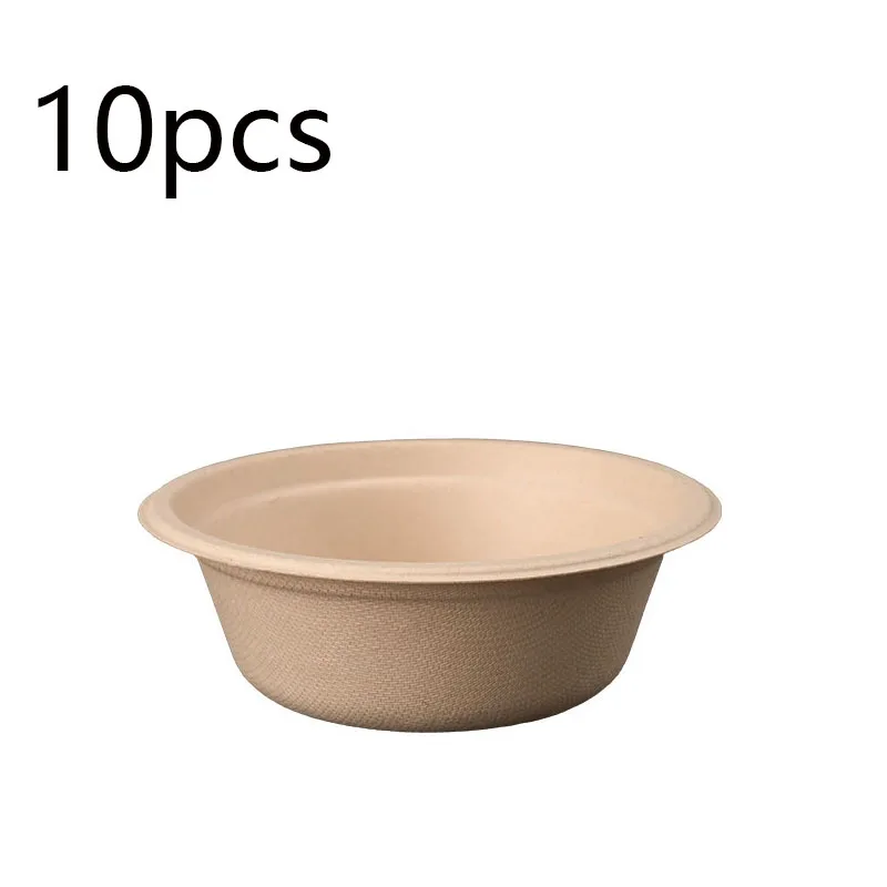 10/20/50PCS 100% Compostable Sugarcane Fiber Paper Bowls – Biodegradable Disposable Bowls for Dessert, Salad, Ice Cream, Oatmeal – Ideal for Holiday, Family Party, Picnic, and Event Use - 图片 10