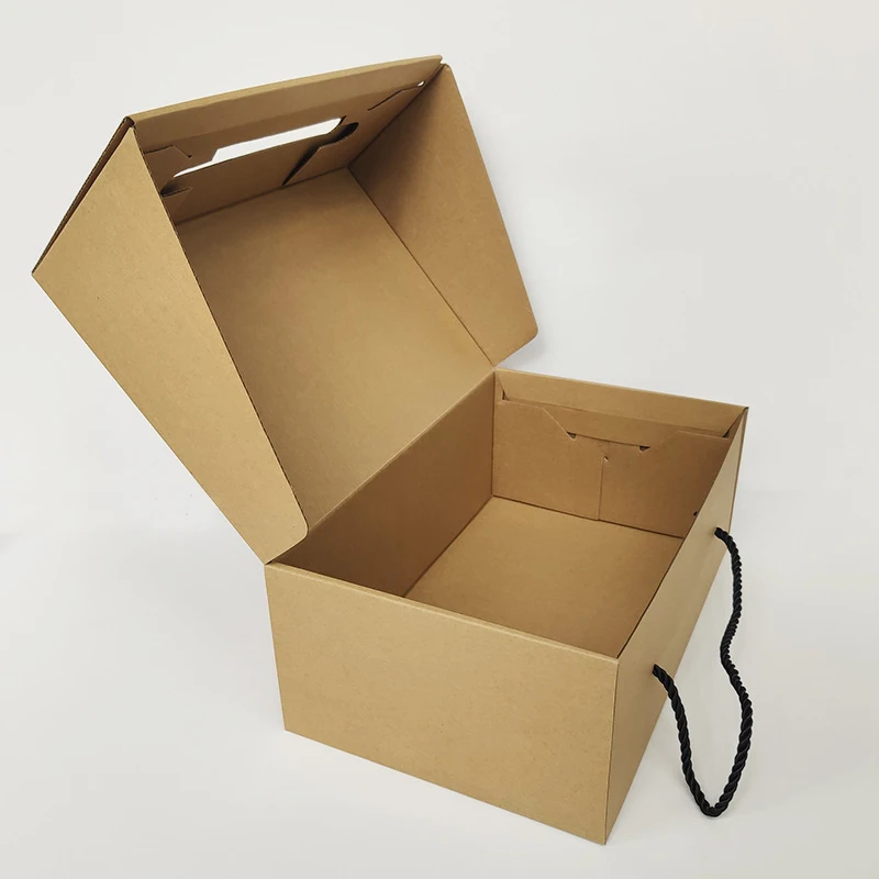 Cardboard Shoe Boxes with Handle – 3-Layer Corrugated Carton Gift Boxes for Packaging, Shipping, or Mailing – Durable and Recyclable Design Ideal for Retail, Business