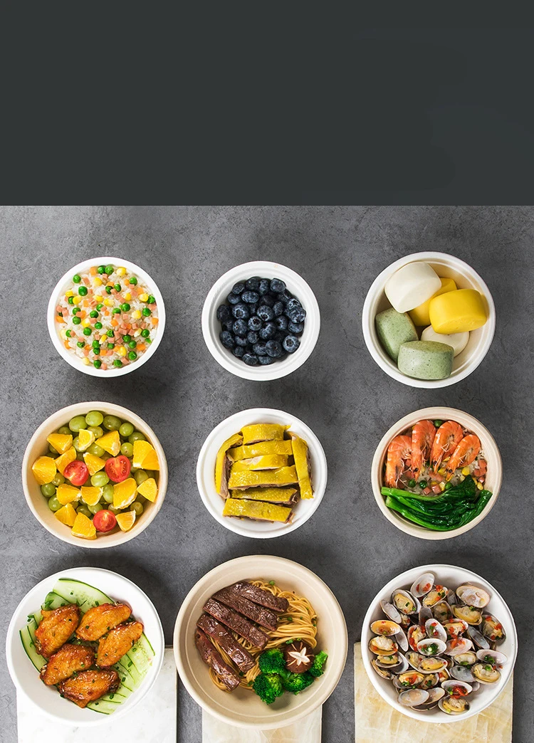 50/100PCS 350ml/500ml Disposable Sugarcane Pulp Plates – Eco-Friendly, Unbleached, Compostable Party Plates for Birthday, Camping, Picnic, Events – Round & Square Options 5