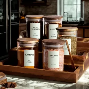 Food Label & Sticker – Custom Size & Shape, Waterproof Oilproof Options, Kraft/Synthetic/Vinyl Materials, CMYK or Spot Color Print, Foil Stamping, White Ink, Flat Sheet Delivery