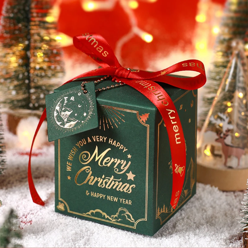 20PCS Christmas Eve Gift Packaging Boxes with Ribbon Bow – Elegant Hot Stamping Luxury Paper Boxes with Christmas Card for Holiday Presents, Party Favors, Candy, Cookies, Jewelry, and Seasonal Decorations - 图片 9