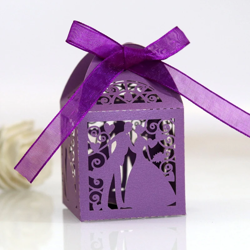 30–50pcs Laser Cut Wedding Candy Gift Boxes – Elegant Paper Packaging for Bride & Groom Favors, Baby Shower Chocolate Boxes, Cookie Holders, Guest Treat Containers for Parties, Events, Banquets